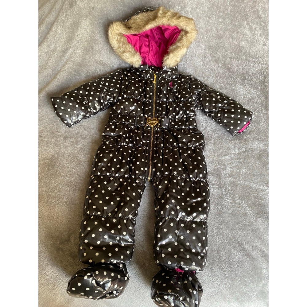 Snowsuit Juicy Couture Baby Girls Black White Polka Dot Infant 6-9 Mo sku2